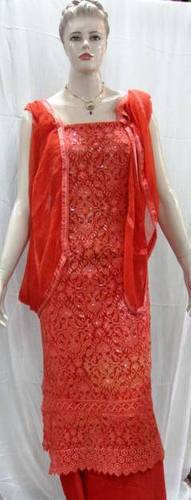 RED HEAVY DRESS WITH DUPPATTA