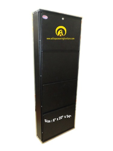 4 Shelves Black Rack