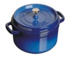 Blue French Casserole With Lid 		