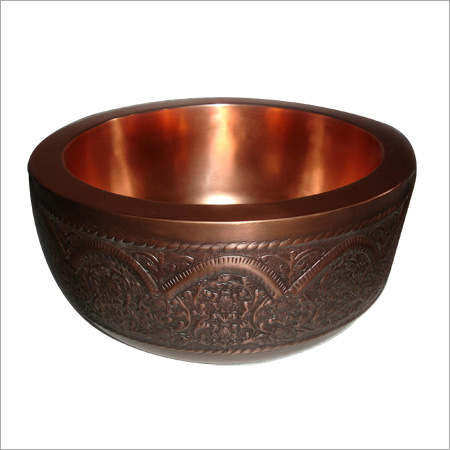 Round Copper Sinks Size: 19X8"