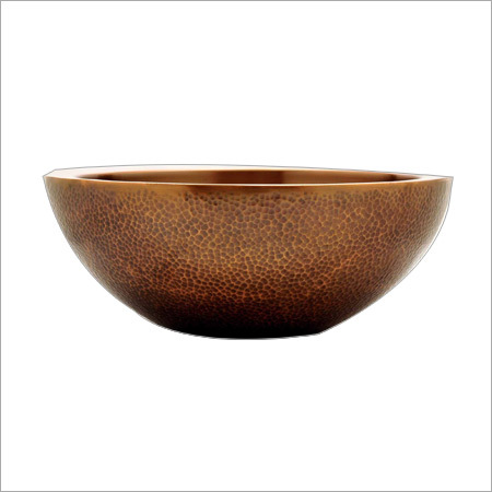 Copper Bathroom Sink - Round 16x6 Inches | Sturdy Corrosion Resistant Lustrous Shine Long-Lasting Durability