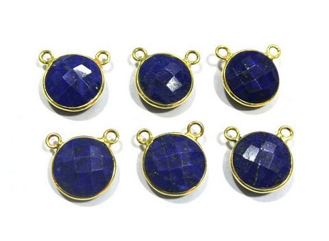 Round Lapis Lazuli Gemstone Connector