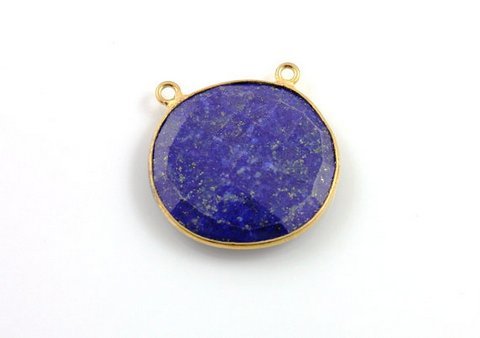 Round Lapis Lazuli Gemstone Connector