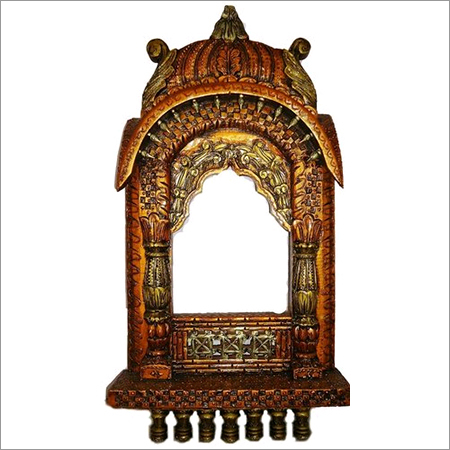 Traditional Rajasthani Style Hand-carved Wooden Jharokha 7295 Large