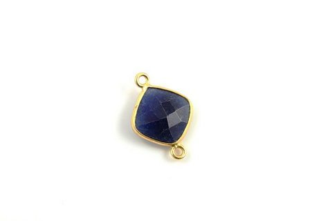 Cushion Dyed Sapphire Gemstone Connector