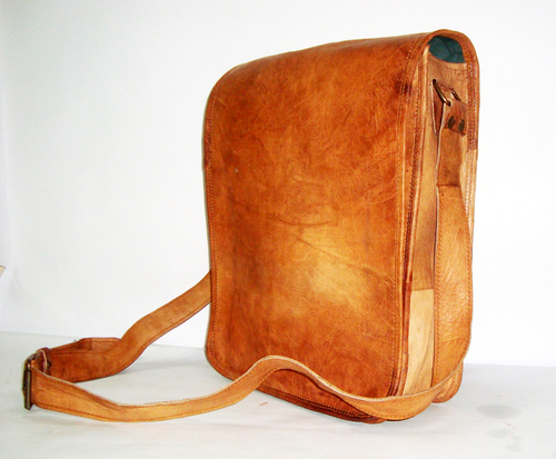 Brown Tanned Leather Tote Bag