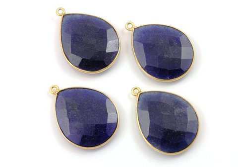 Pear Dyed Sapphire Gemstone Connector