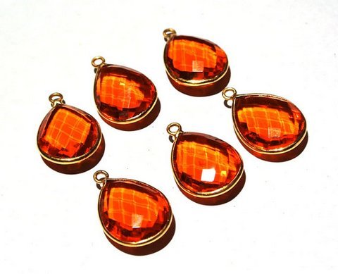 Pear Citrine Gemstone Connector