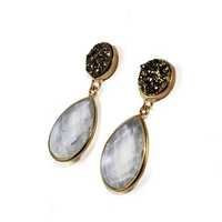Crystal & Druzy Gemstone Earring