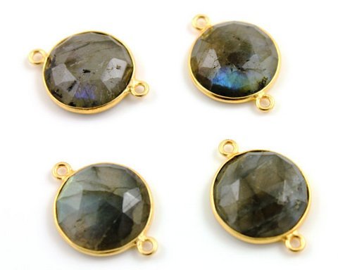 Round Labradorite Gemstone Connector