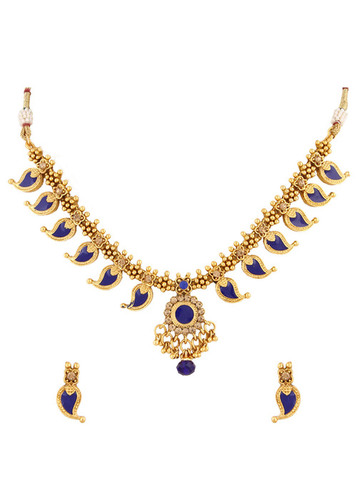 Blue Meena Necklace Set 356