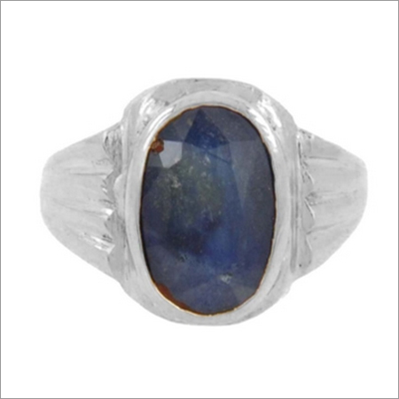 Blue Sapphire Adjustable Neelam Raashi Ratan Gemstone Ring in 925 Silver 3.25 Ratti+ wt.