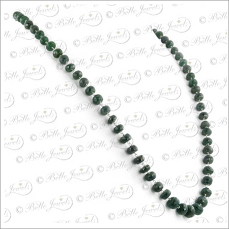 Single Row Emerald Gemstone Beaded Necklace