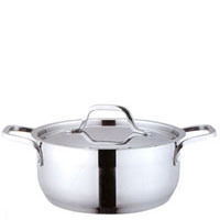 Low Sauce Pot with Lid, Sandwich-bottom, S/S