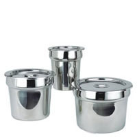Vegetable Insert Pot With Lid, Ss Height: 8 Inch (In)