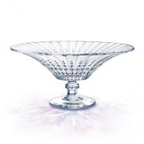 Lady Diamond Footed Bowl 36cm - Crystal Glass, 36cm Diameter, Height 18-22cm, Clear Color | Ideal for Serving Fruit, Candy or Decorative Purposes