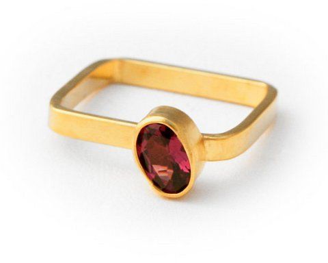 Oval Garnet Gemstone Ring