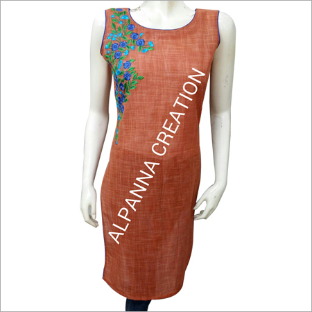 Red Traditional Embroidery Kurtis