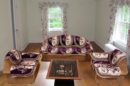 Sofa Covers - Chenille Fabric, 23x27 Inches, 16 Panels Per Set, Printed Patterns Available , Unique Designs for Homes and Hotels