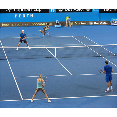 Indoor Tennis Court Sports Flooring - PVC 3.5-8mm 15/20m Blue | UV Coating, Shock Absorbent, Water & Slip Resistant