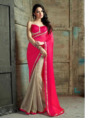 Elegant Pink Saree Casual Daily Wear 