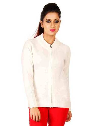 Pullover - Knitted Wool S-XL Off-White Long Sleeves | Soft Fabric Zipper Closure Comfortable Warm Fit