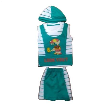 Boys 3 Pcs Jacket Cap Suit - Cotton Blend, Multiple Sizes, Green | Striped Pattern, Stylish Design, Comfortable Fit