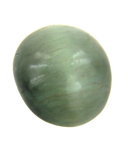 Cat's Eye Natural Gemstone - 54.30 Ct 25x23x13mm Yellowish Green, IGLI Certified, Ceylon Origin, Oval Cabochon