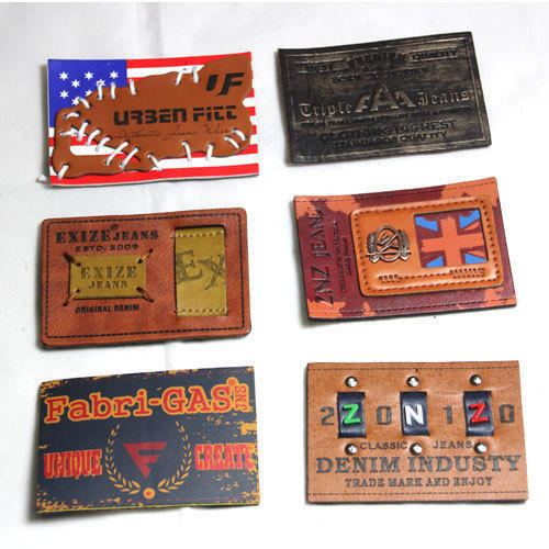 Jeans PU Labels - Rubber Material, 25.4 - 127 mm Length, 38.1 - 76.2 mm Width | Designed for Garment Labeling, Custom Printing Available