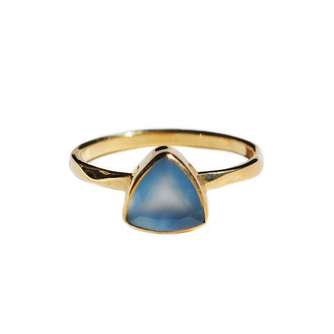 Pear Blue Chalcedony Gemstone Rings