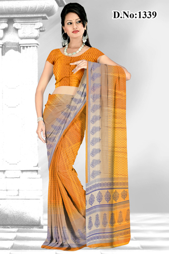 Exclusive Printed Saree - Cotton, 5.5 Yards, Mustard Yellow | Elegant Design, Soft Fabric, Vibrant Prints, Comfortable Wear