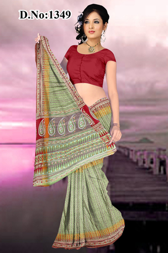Regular Wear Printed Sarees - Cotton, 5.5 Meters, Multicolor | Soft Fabric, Elegant Design, Vibrant Colors, Comfortable Wear