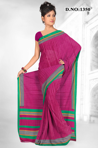 Designer Trendy Saree - Cotton, 5.5m x 1.1m, Pink | Elegant Design, Soft Fabric, Comfortable Fit