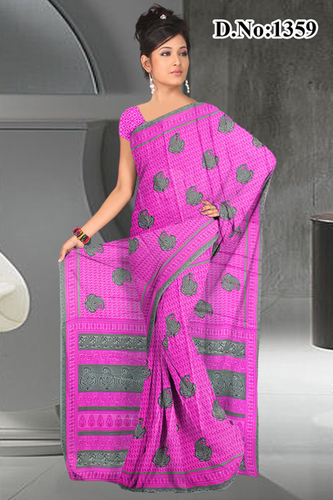 Party Wear Saree - Silk, 5.5 Meters, Pink | Elegant Design, Soft Fabric, Floral Pattern, Easy Drape, Fine Finish