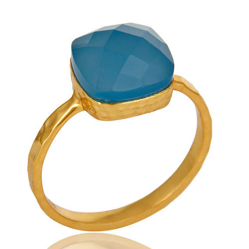 Blue Chalcedony Gemstone Ring