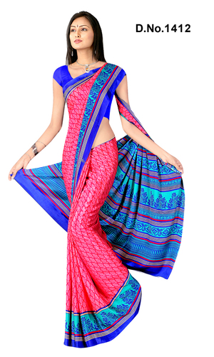 Fancy Party Wear Saree - Silk, 5.5 Meters, Pink | Elegant Design, Soft Fabric, Printed Work, Comfortable Fit