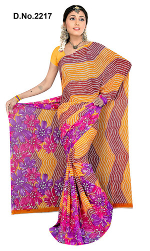 Exclusive Printed Silk Saree - Silk, 5.5 Meters, Yellow | Bandhani Print, Soft Texture, Vibrant Colors, Perfect Drape