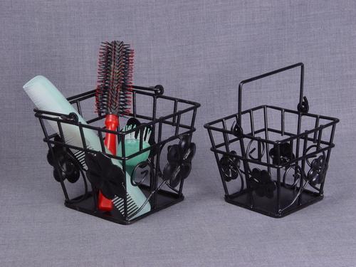 Gift Baskets - Metal Wire, Two Sizes 10x10x10 cm & 8x8x8 cm, Black, Powder Coated, Durable Versatile