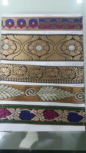 Lace for Salwar Suit - Fabric Thread, Customizable Length, Gold | Floral Leaf Design, Elegant, Durable, Intricate Patterns
