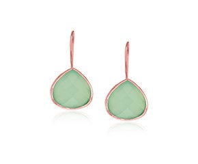 Pear Aqua Chalcedony Gemstone Earring
