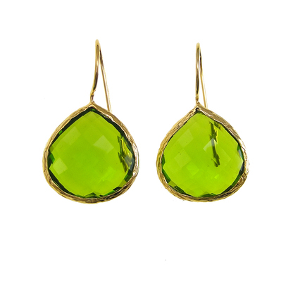 Pear Peridot Gemstone Earring