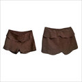 Ladies Leather Shorts - Goat Leather, Multiple Sizes, Brown | Soft Texture, Tear Resistance, Elastic Waistband