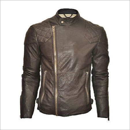 Mens Side Zip Leather Jacket