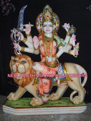 Goddess Durga Marble Statue