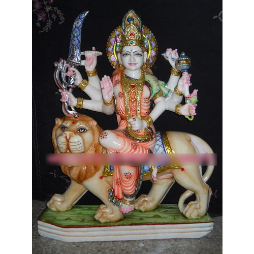 Goddess Durga Marble Statue - Feature: Easy To Clean