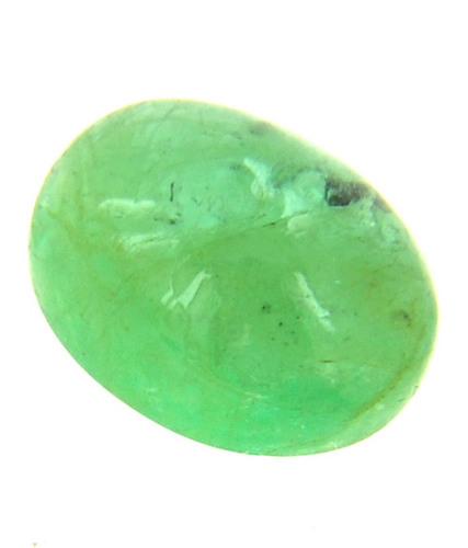 Natural Green Emerald Gemstone - 3.650 Ct 10.40x8.16x5.76 mm Oval Cabochon Untreated Brazilian Origin