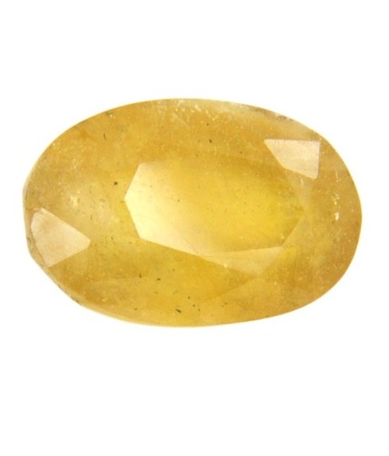 Oval Faceted Yellow Sapphire Pukhraj Gemstone