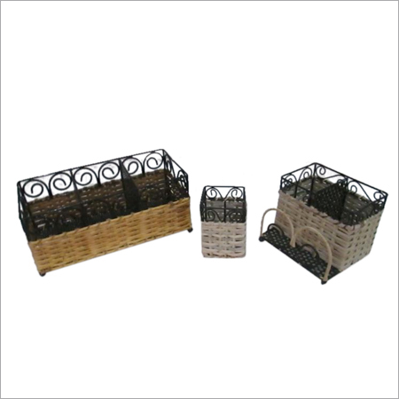 Cane Napkin Cutlery Stand