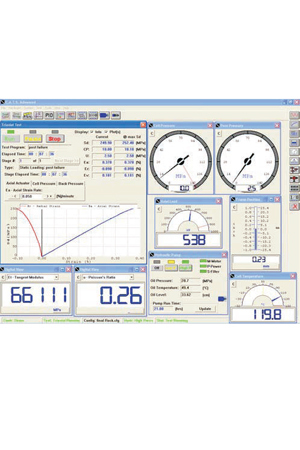 ROCK Triaxial Software Module - 32-bit Windows Software, 100 Test Stages, Stress and Strain Control, Automatic Mohr-Coulomb Fitting