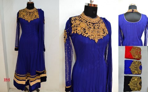 Anarkali Blue Suit